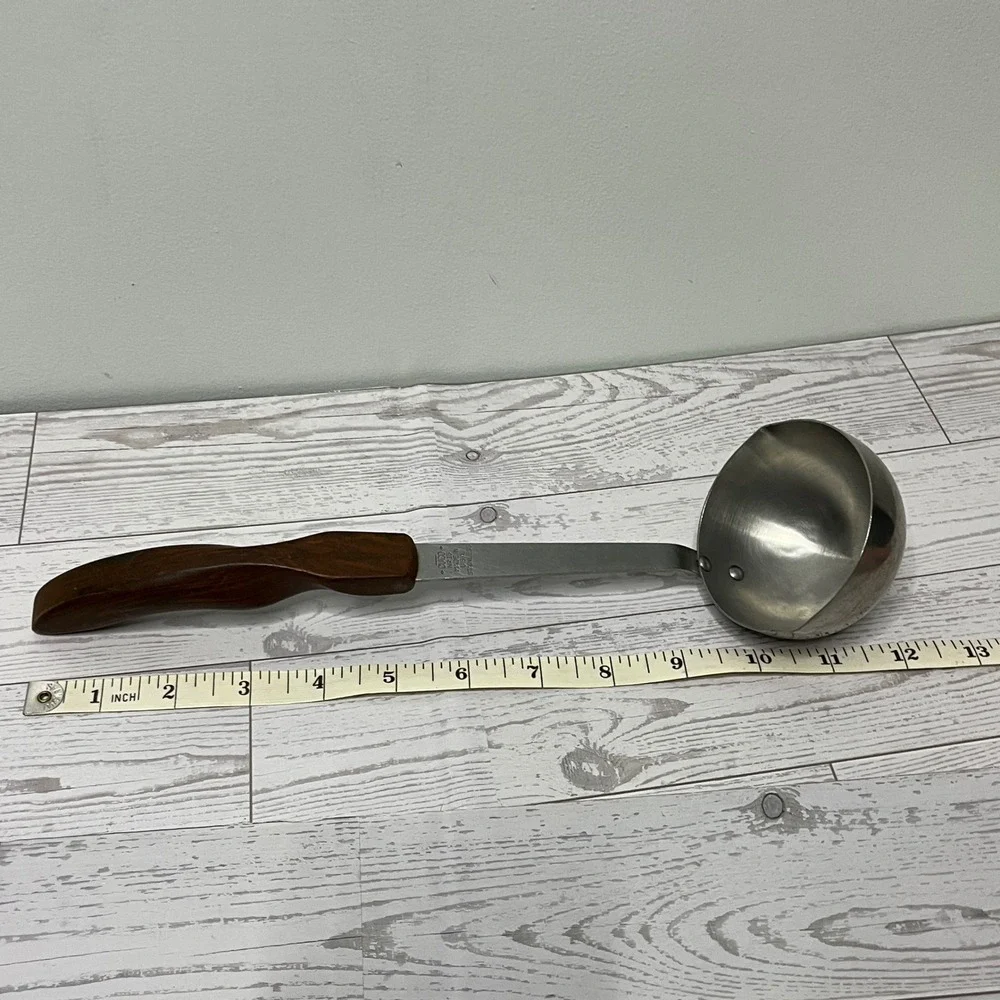 Vintage‎ Cutco Ladle No 15 Brown Swirl Handle Stainless Steel 12